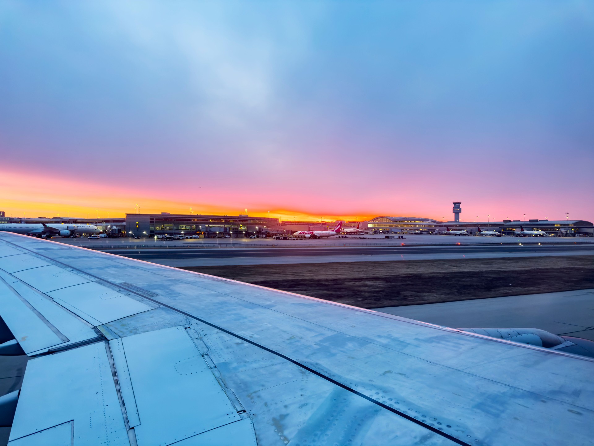 Landing at Pearson International Airport Toronto Ontario Canada