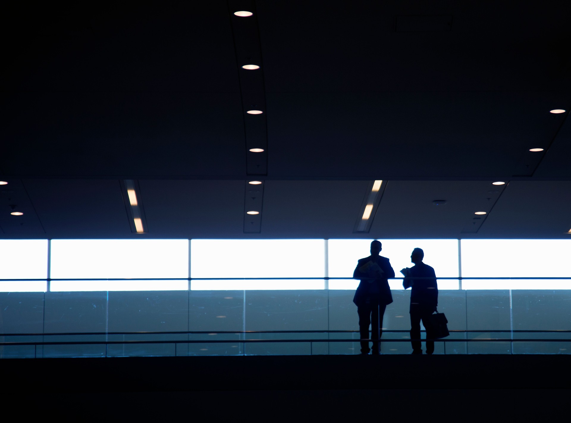 Two businessmen at international  airport